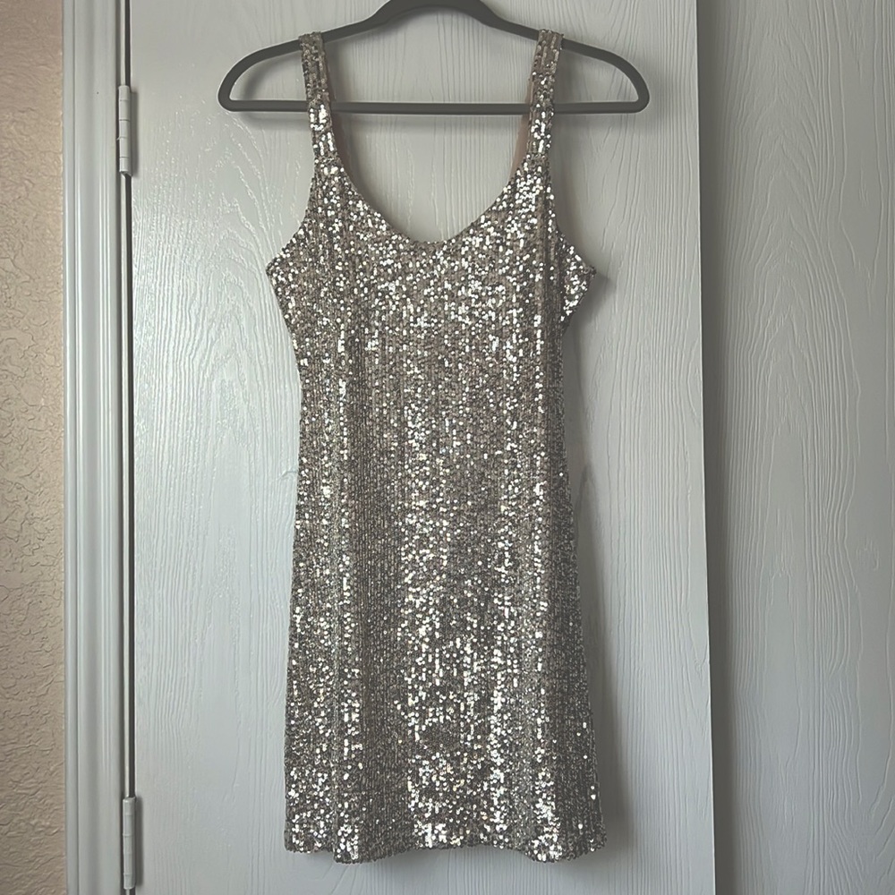Eyeshadow/Maurices Champagne Sequin Mini Dress XS